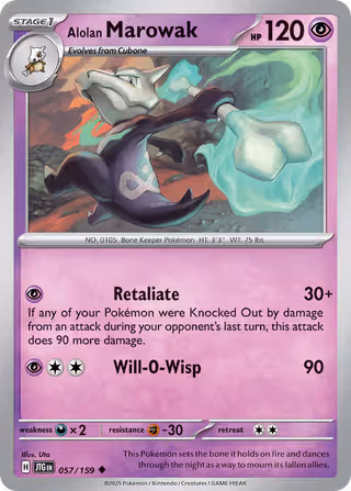 Alolan Marowak 57/159 Pokemon card