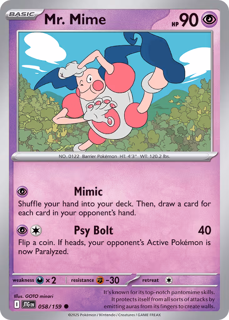 Mr. Mime 58/159 Pokemon card