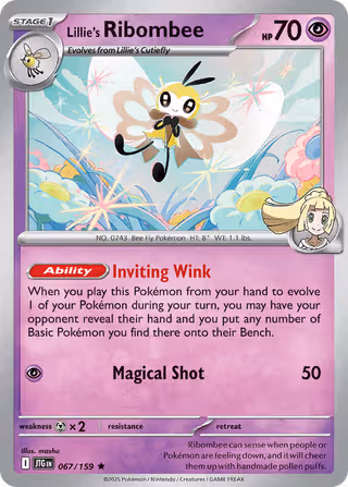 Lillie's Ribombee 67/159 Pokemon card