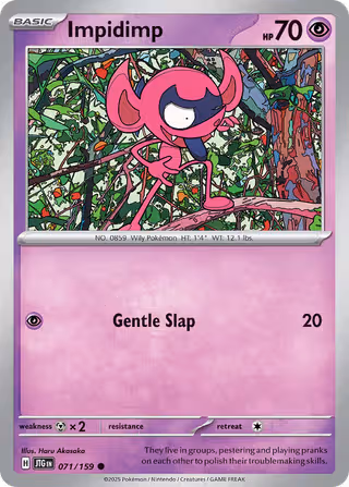 Impidimp 71/159 Pokemon card