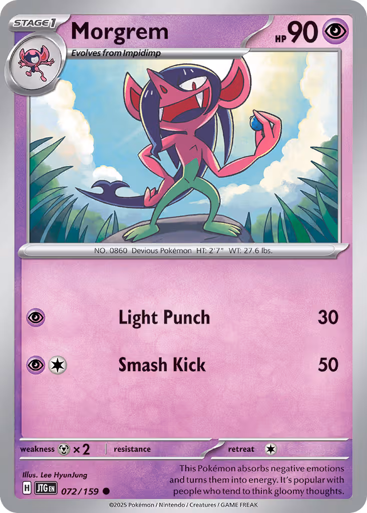 Morgrem 72/159 Pokemon card