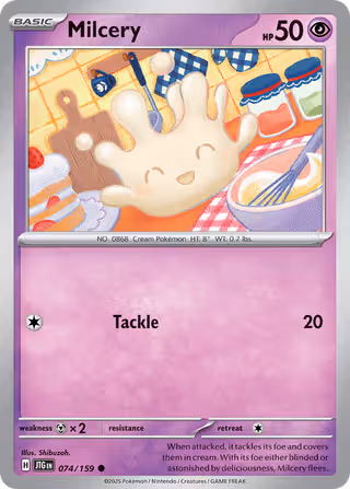 Milcery 74/159 Pokemon card