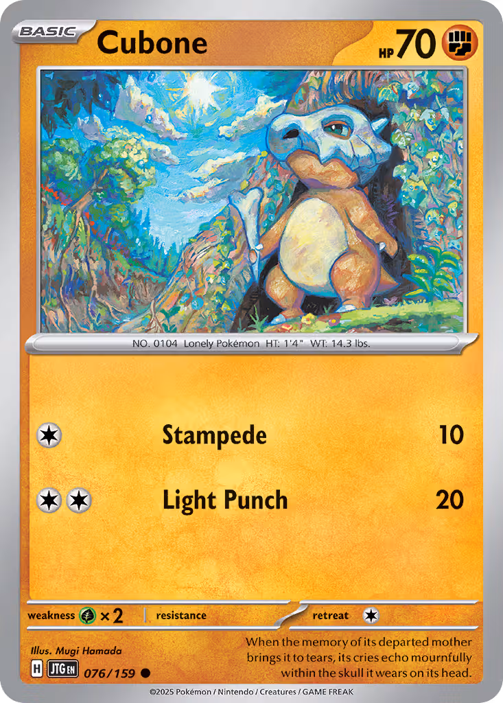 Cubone 76/159 Pokemon card