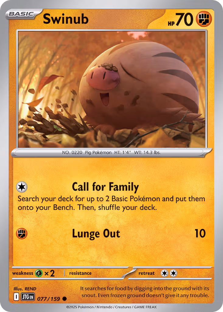 Swinub 77/159 Pokemon card