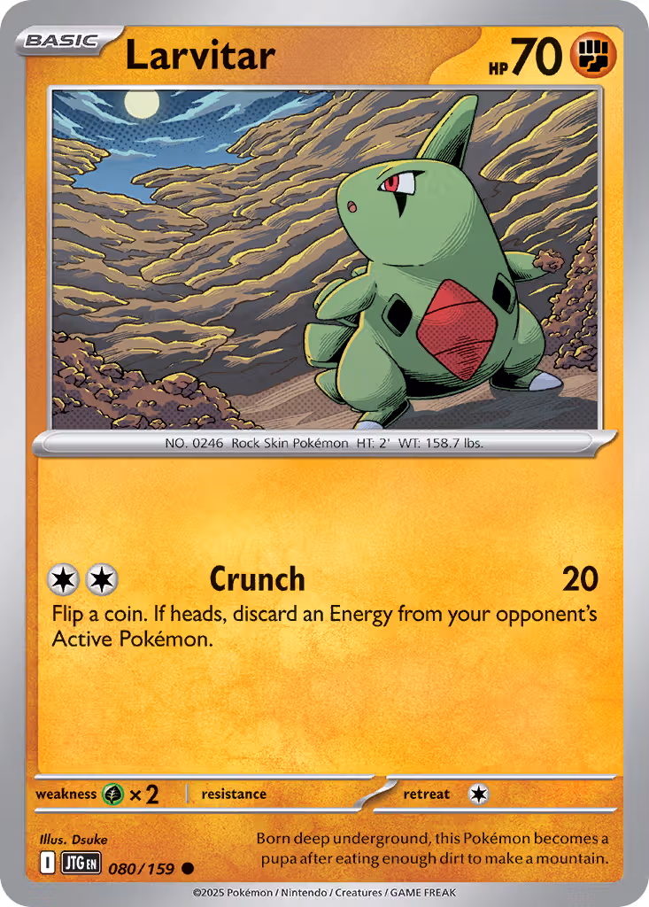 Larvitar 80/159 Pokemon card