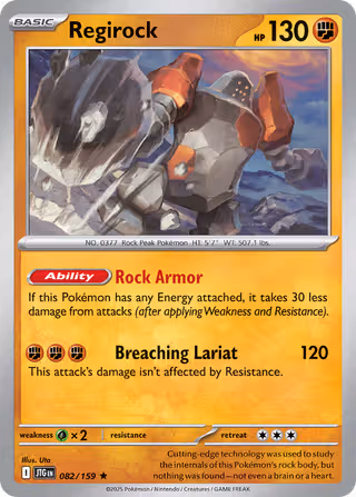 Regirock 82/159 Pokemon card