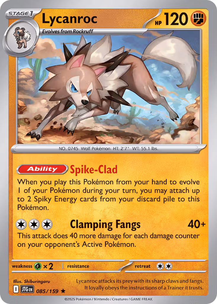 Lycanroc 85/159 Pokemon card