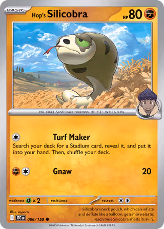 Hop's Silicobra 86/159 Pokemon card