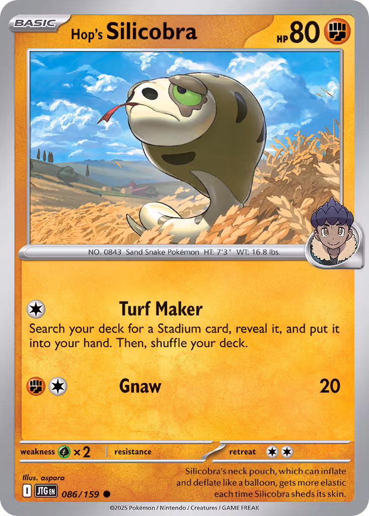 Hop's Silicobra 86/159 Pokemon card