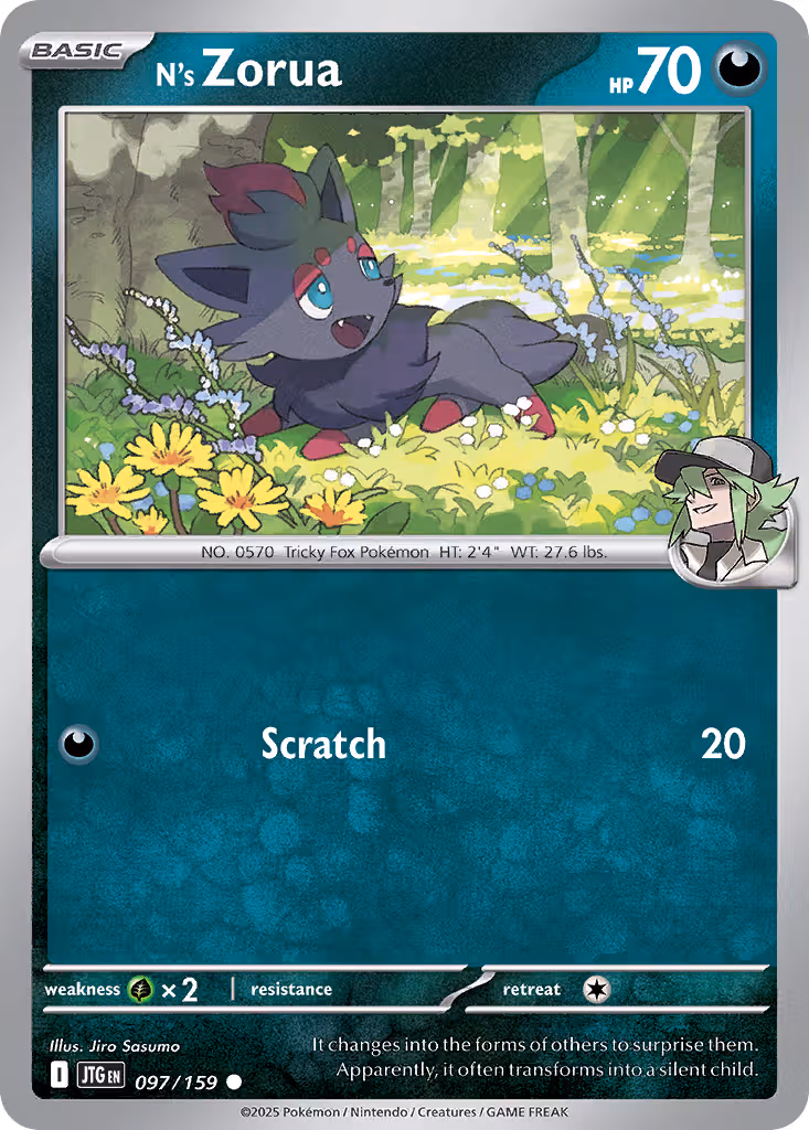 N's Zorua 97/159 Pokemon card