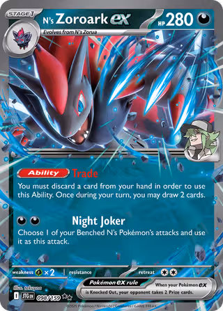 N's Zoroark ex 98/159 Pokemon card