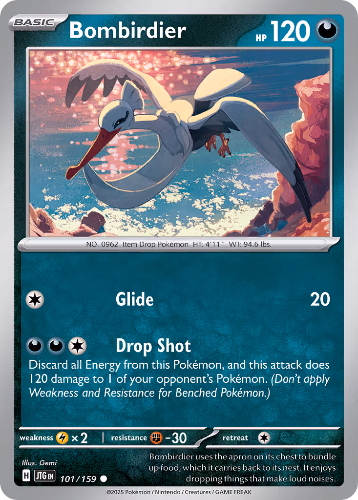 Bombirdier 101/159 Pokemon card