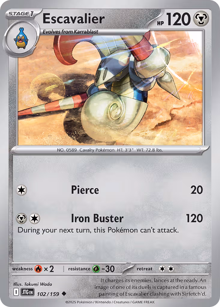 Escavalier 102/159 Pokemon card