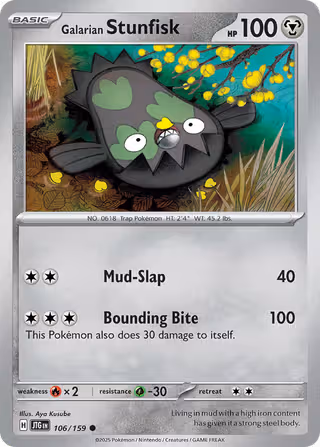 Galarian Stunfisk 106/159 Pokemon card