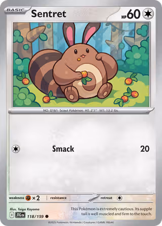 Sentret 118/159 Pokemon card