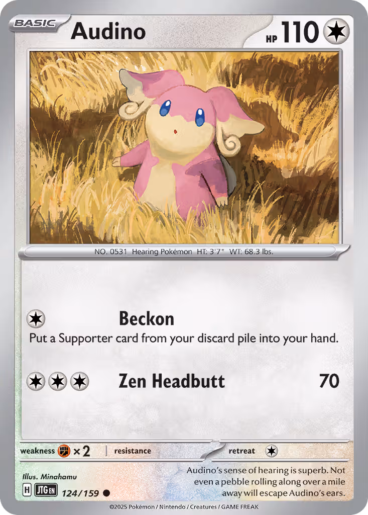 Audino 124/159 Pokemon card