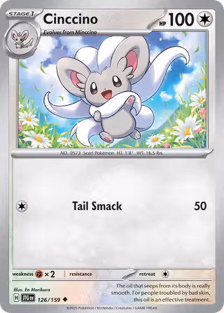 Cinccino 126/159 Pokemon card