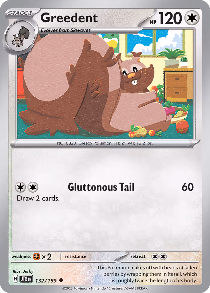 Greedent 132/159 Pokemon card