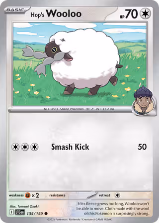 Hop's Wooloo 135/159 Pokemon card