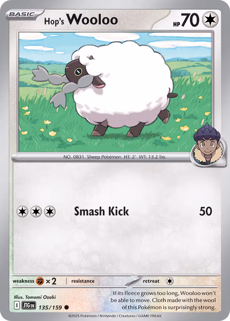 Hop's Wooloo 135/159 Pokemon card