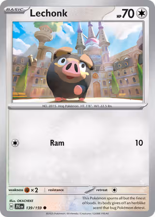 Lechonk 139/159 Pokemon card