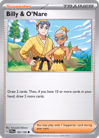 Billy & O'Nare 142/159 Pokemon card