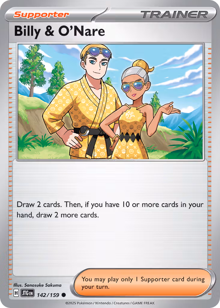 Billy & O'Nare 142/159 Pokemon card