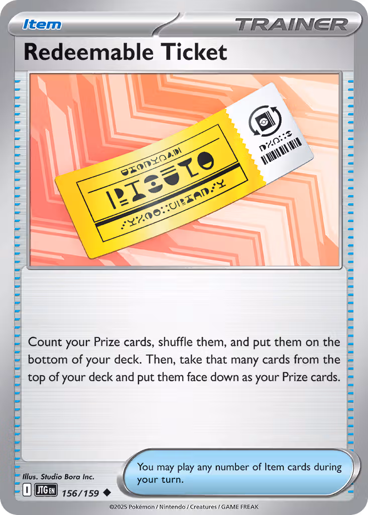 Redeemable Ticket 156/159 Pokemon card