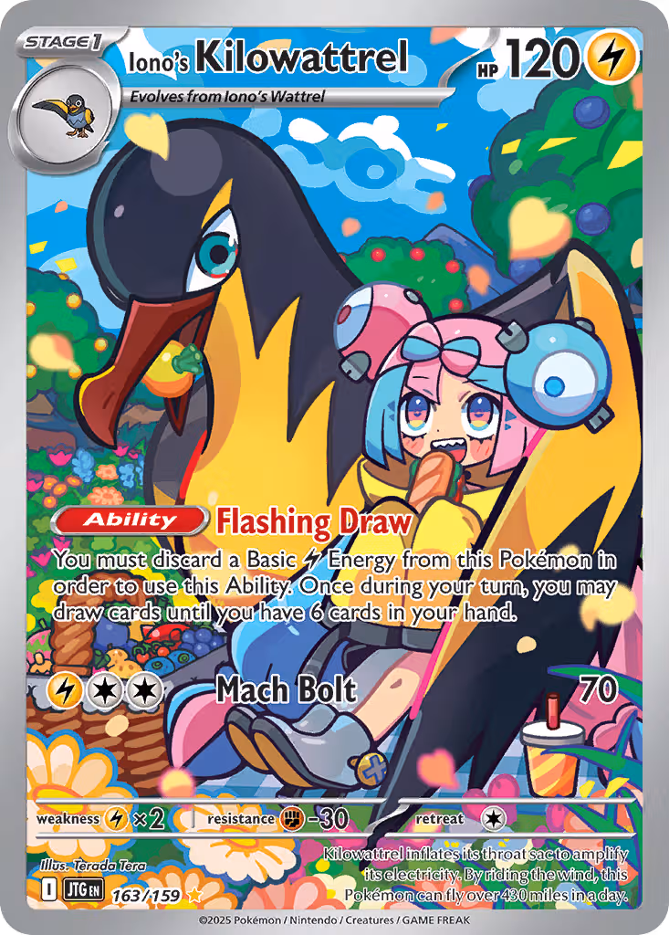 Iono's Kilowattrel 163/159 Pokemon card