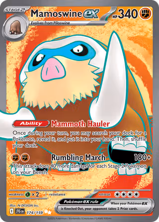 Mamoswine ex 174/159 Pokemon card