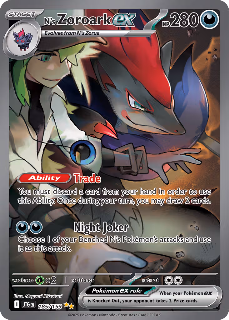 N's Zoroark ex 185/159 Pokemon card