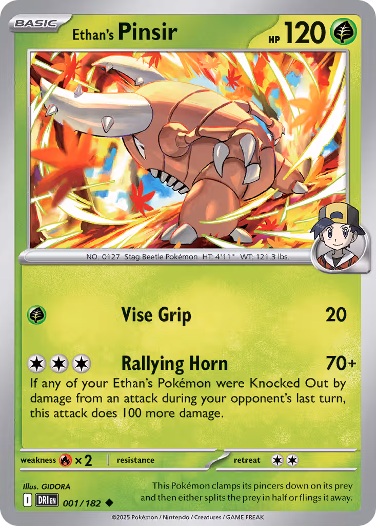 Ethan's Pinsir 1/182 Pokemon card
