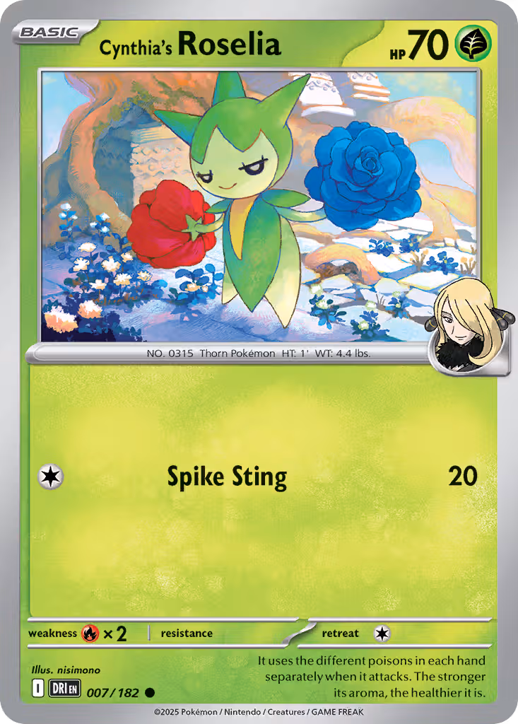 Cynthia's Roselia 7/182 Pokemon card