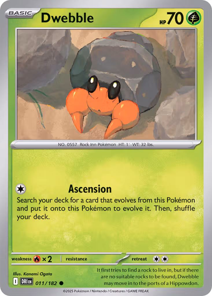 Dwebble 11/182 Pokemon card