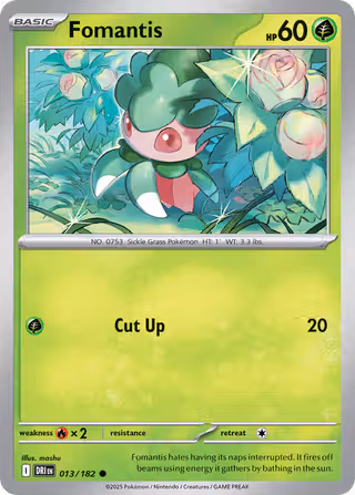 Fomantis 13/182 Pokemon card