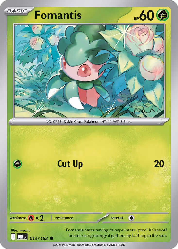 Fomantis 13/182 Pokemon card
