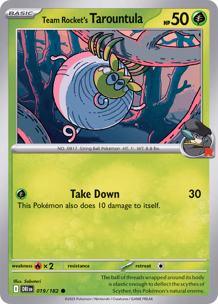 Team Rocket's Tarountula 19/182 Pokemon card