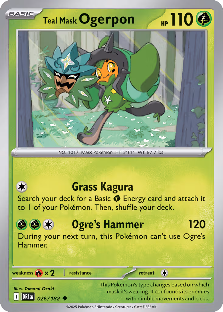 Teal Mask Ogerpon 26/182 Pokemon card