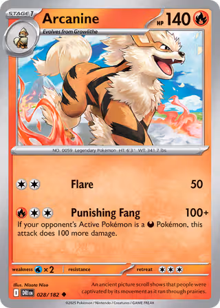Arcanine 28/182 Pokemon card
