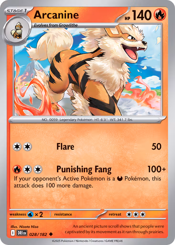 Arcanine 28/182 Pokemon card