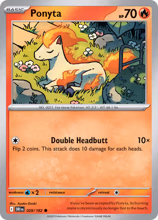 Ponyta 29/182 Pokemon card