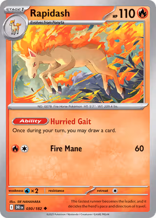 Rapidash 30/182 Pokemon card