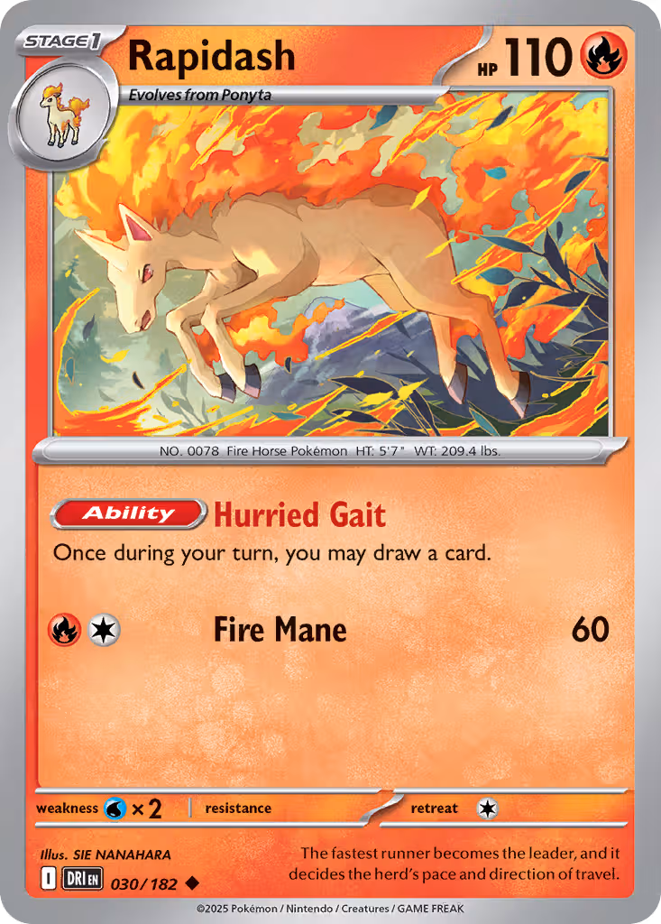 Rapidash 30/182 Pokemon card