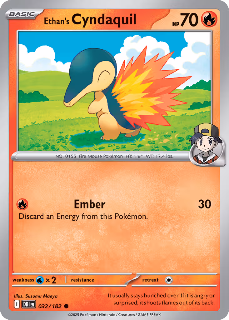 Ethan's Cyndaquil 32/182 Pokemon card