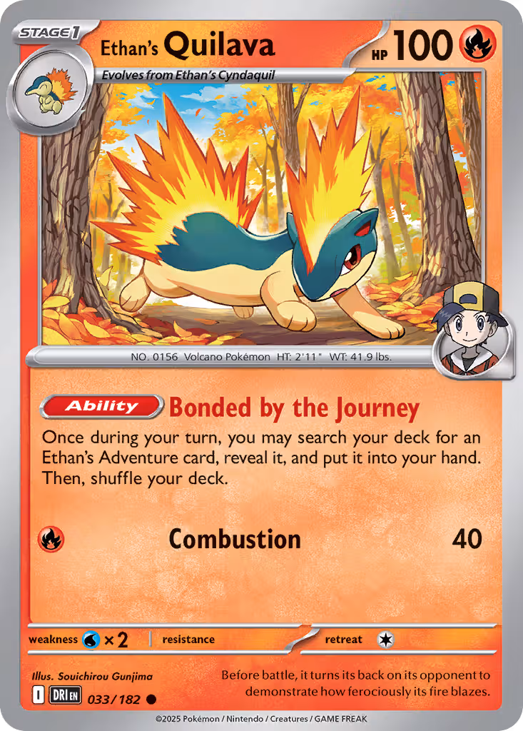 Ethan's Quilava 33/182 Pokemon card