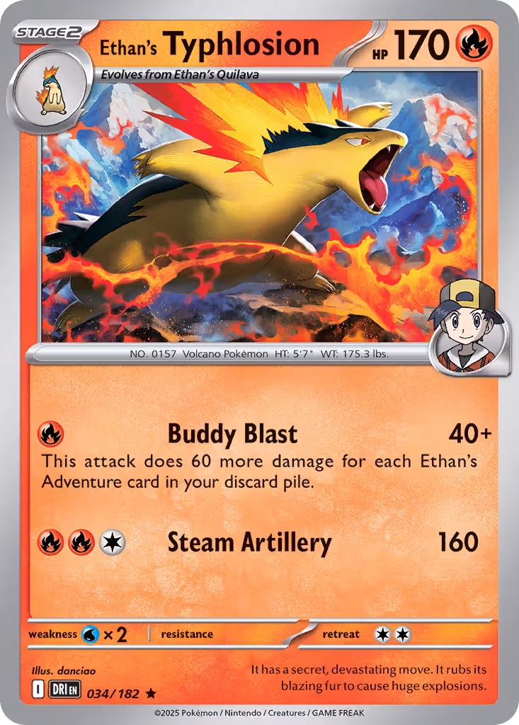 Ethan's Typhlosion 34/182 Pokemon card