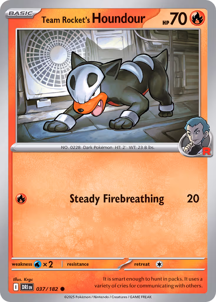 Team Rocket's Houndour 37/182 Pokemon card