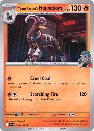 Team Rocket's Houndoom 38/182 Pokemon card