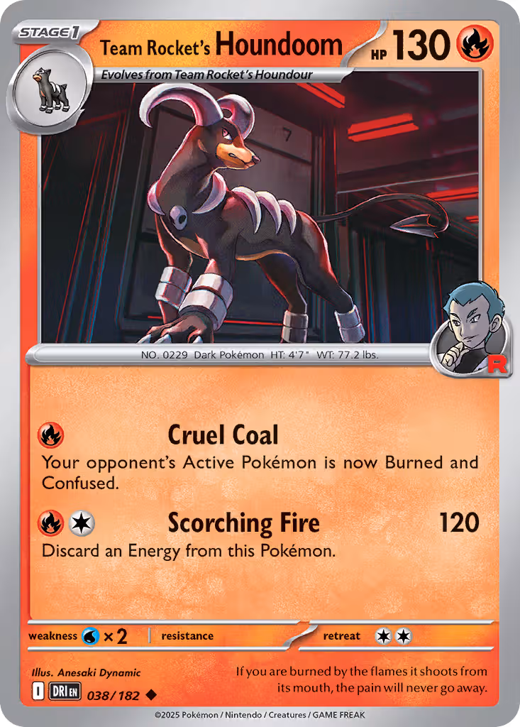 Team Rocket's Houndoom 38/182 Pokemon card