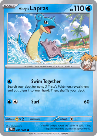 Misty's Lapras 50/182 Pokemon card